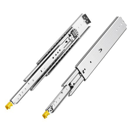 1 Pair Full Extension Drawer Slides 18 20 22 28 30 32 36 38 40 44 48 52 56 60 in, 500 lbs Load Capacity Locking Drawer Slides, Ball Bearing with Lock Side Mount Drawer Slide Rail