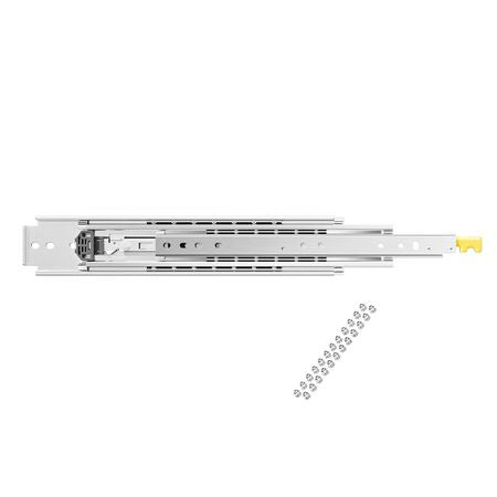 1 Pair Full Extension Drawer Slides 18 20 22 28 30 32 36 38 40 44 48 52 56 60 in, 500 lbs Load Capacity Locking Drawer Slides, Ball Bearing with Lock Side Mount Drawer Slide Rail