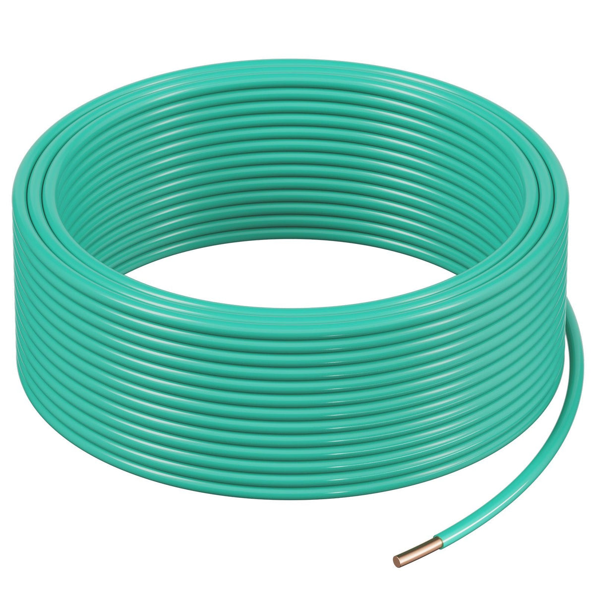 10 AWG Solid THHN Wire, 100% OFC Copper Electrical Building Wire with Nylon Jacket PVC Insulation, Rated for Up to 600 Volts, Heavy-Duty for Residential, Industrial, Commercial, Green (50 Feet)