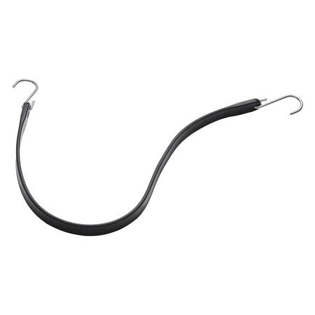 10 Piece Flat Bungee Cord, 20 mm Heavy Duty Bungee Straps with Steel S-Hooks, 24" Elastic Bungee Rope for Cargo, Tarps, Trucks and Tent, Black