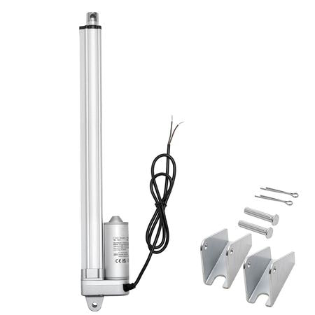 12V Linear Actuator, 12 Inch IP65 Waterproof Linear Actuator, 675lbs/3000N 0.2"/s Motion Actuators with Mounting Bracket for Outdoor Use