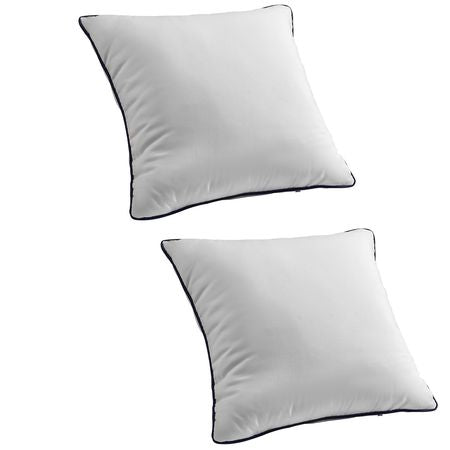 20 x 20 in Throw Pillow Inserts, Set of 2, Firm and Fluffy Decorative Down Alternative Pillows with Polyester Fiber, Square White Cushion with Zipper, for Indoor Bed Couch Sofa and Living Room