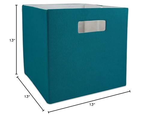 DII Poly-Cube Storage Collection Hard Sided, Collapsible Solid, Large, Teal - color: Teal, size: Large Square, 13x13x13"