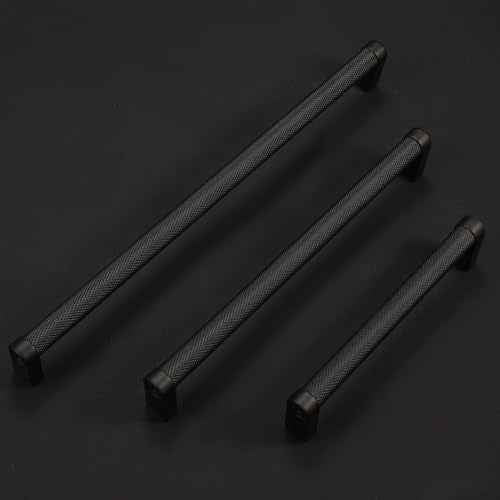 10 Pack 7-1/2 Inch Matte Black Kitchen Cabinet Handles Knurled Cabinet Pulls Black Drawer Pulls Kitchen Hardware