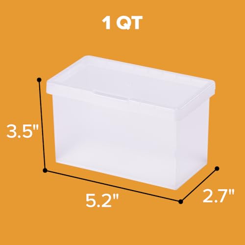 Bostitch Konnect Storage Containers with Lids, Office Organizer, Clear Plastic Box, Stackable for Index Cards, Labels, 1 Qt - size: Single