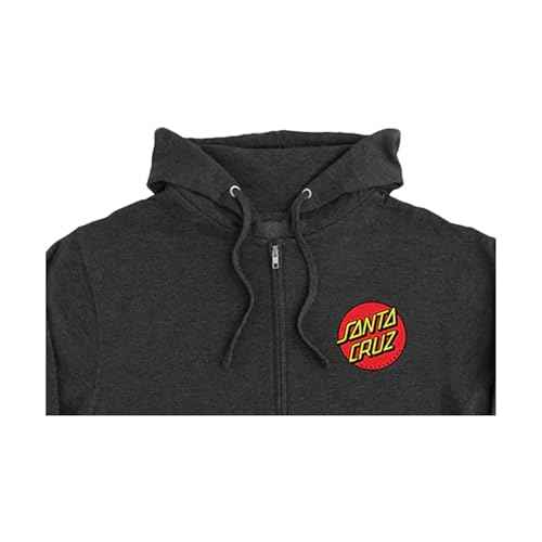 SANTA CRUZ Classic Dot Zip Hooded Regular Sweatshirt Char Hthr Lg Womens