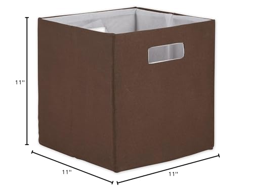 DII Collapsible Polyester Storage Cube, Solid, Lightweight and Durable, Small Square, 11x11x11, Bark Brown - color: Bark Brown, size: Small Square, 11x11x11"