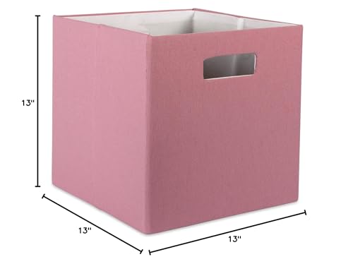 DII Poly-Cube Storage Collection Hard Sided, Collapsible Solid, Large, Rose - color: Rose, size: Large Square, 13x13x13"