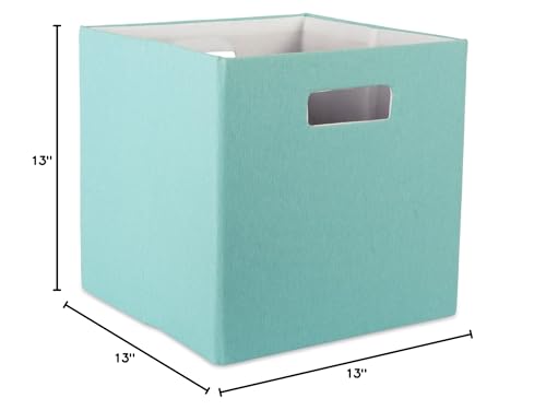 DII Poly-Cube Storage Collection Hard Sided, Collapsible Solid, Large, Aqua - color: Aqua, size: Large Square, 13x13x13"