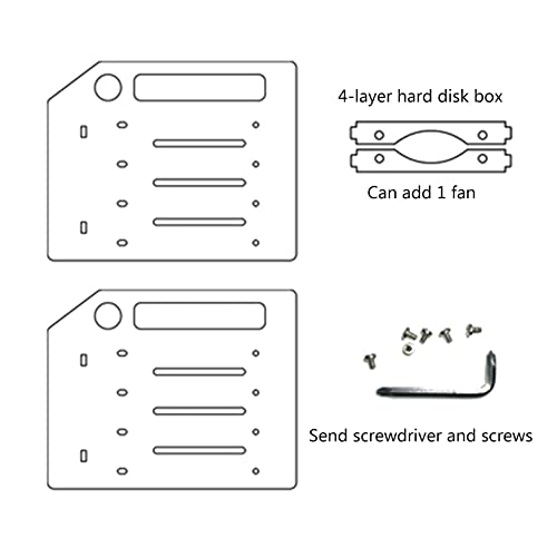Hard Drive Bay Holder 3.5'' Multi-Layers Hard Disk Bracket HDD Mounting Bracket Kit, Transparent Mechanical Hard Disk Box Storage Organizer Case Rack with Cooling Fan Space (4 Layers) - style: 4 Layers