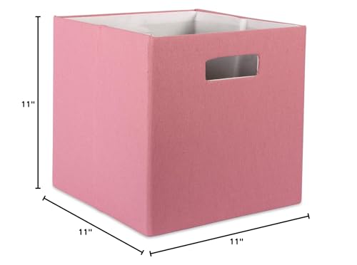 DII Poly-Cube Storage Collection Hard Sided, Collapsible Solid, Small, Rose - color: Rose, size: Small Square, 11x11x11"