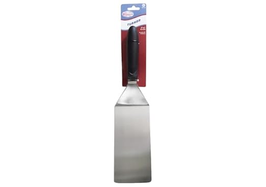 Winco 8" x 4" Black Griddle Spatula Turner for Burgers