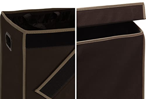 Simple Houseware Double Laundry Hamper with Lid and Removable Laundry Bags, Brown - color: Brown