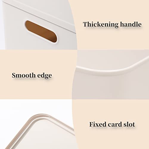 Yishyfier Plastic Storage Baskets With Lid Organizing Container Lidded Knit Storage Organizer Bins for Shelves Drawers Desktop Closet Playroom Classroom Office (M+2S, Light grey) - size: M+2S