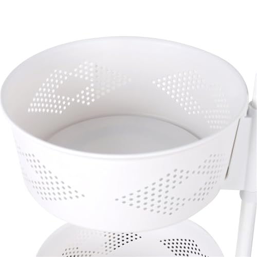3 Tier Kitchen Storage Rack, Rotating Storage Shelf with Lockable Casters Multi-Layer Kitchen Storage Shelf Vegetable Rotating Shelf Organizer Stackable Storage Shelf Round Storage Cart - size: 3 Tier