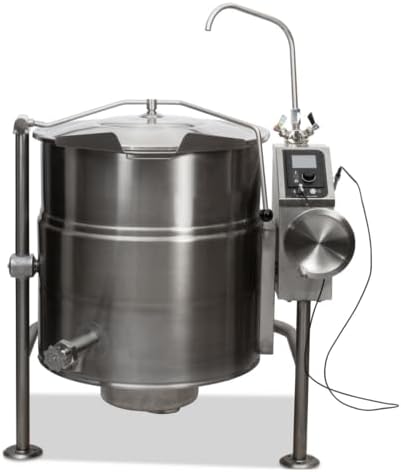 Cleveland Range KEL40T 40 Gallon Electric Tilting Steam Jacketed Kettle, Heavy Duty Stainless Steel, Solid State Controls, Tri-Leg Design, Commercial Steam Kettle for Professional Food Prep