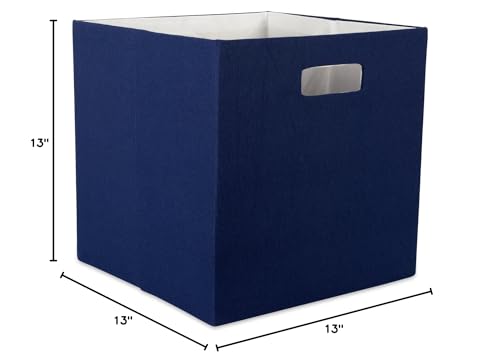 DII Poly-Cube Storage Collection Hard Sided, Collapsible Solid, Large, Nautical Blue - color: Blue, size: Large Square, 13x13x13"