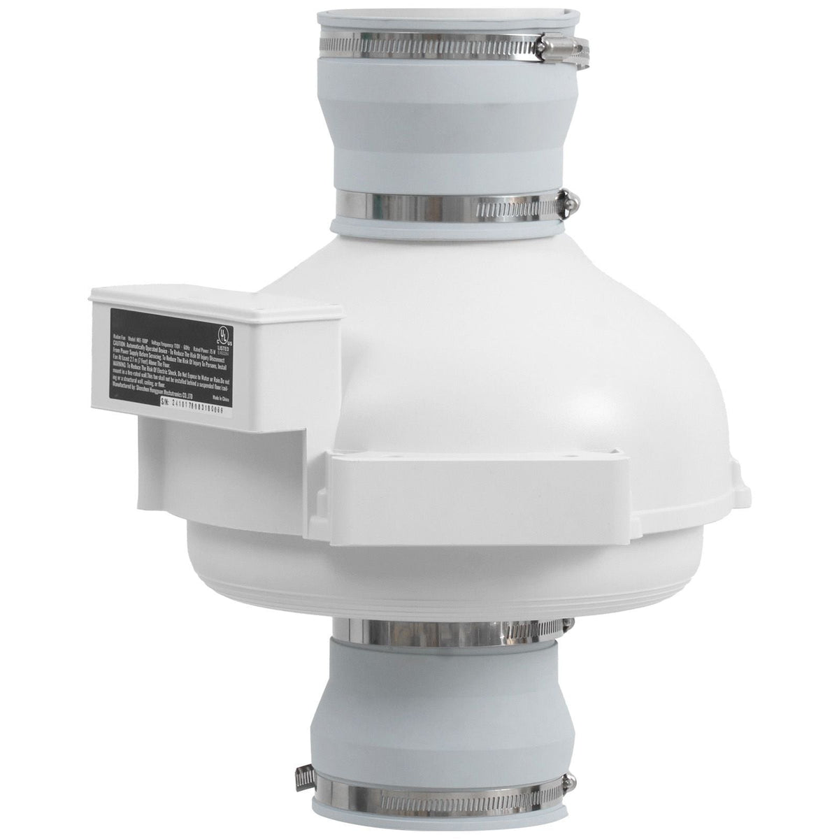 4 to 4.5 inch Radon Mitigation Fan System, Quiet 260 CFM Radon Mitigation Kit with 2 Couplers, Waterproof Radon Fan Electric Inline Duct Fan Exhaust Fan for Indoor Outdoor Ventilation