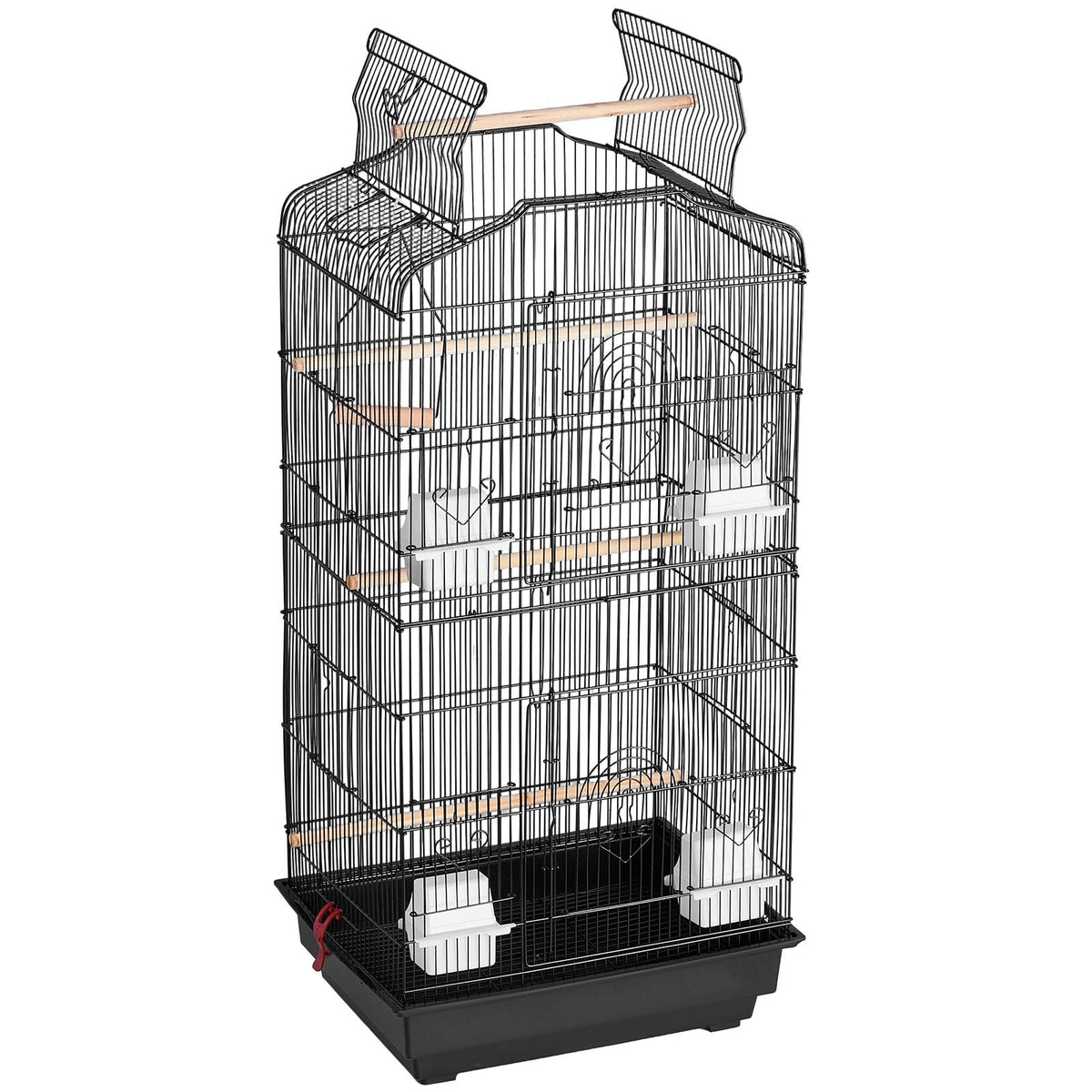 41-inch Open Top Large Parrot Bird Cage, Hanging Bird Cage for Parakeets Finches Canaries Lovebirds Cockatiels Budgies Small Quaker Conures Travel Pet Flight Birdcage with Swing and Perch