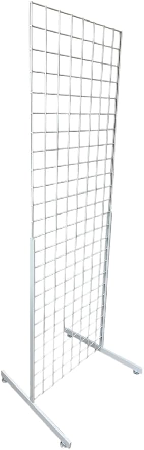 Only Hangers Heavy Duty 2' x 5.5' Gridwall Art Display Panel with EZ Slide-On Grid Legs - No Hardware or Tools Required - No Screws, Nuts, or Washers. (White Set of 1)