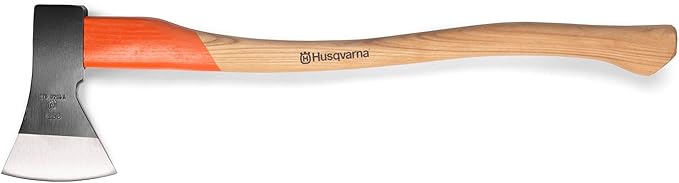Husqvarna 27-Inch Felling Axe with Ash Wood Handle and Forged Steel Axe Head, Includes Durable Cover