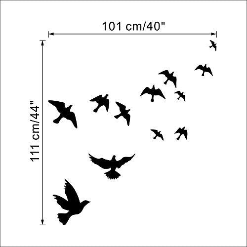 Flying Black Bird Flying High to Sky 3D Removable Vinyl Wall Sticker Mural Decal Art D?cor