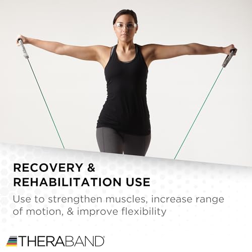 THERABAND Latex Resistance Tubing, Red, Medium Level 2, 100 ft Roll, Professional Grade Resistance Band for Exercise, Upper and Lower Body Workouts, Cut-to-Length, Color-Coded Levels