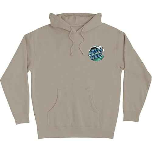 SANTA CRUZ Wave Dot P/O Hooded Heavyweight Sweatshirt Cement XXL Mens