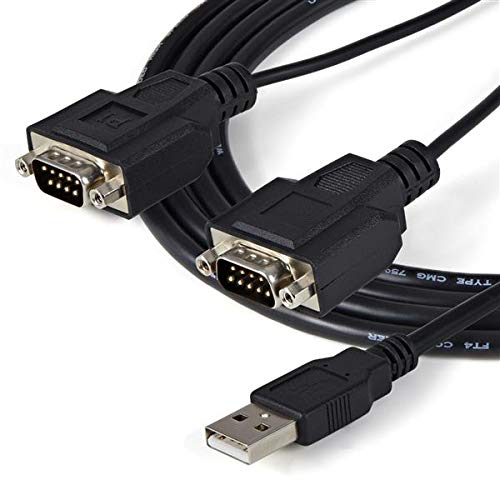 StarTech 6ft 2-Port FTDI USB to Serial RS232 Adapter TAA (ICUSB2322F) | Cable with COM Retention