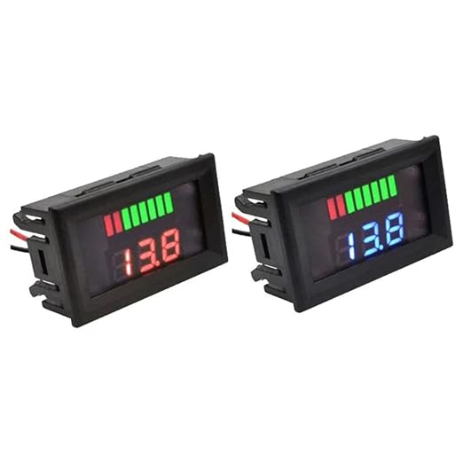 Battery Charge Level Indicator Universal Car Battery Capacity Meter Tester Checker 12v-72v Blue Motorcycle Checker Auto Tester Fuel Gauge Indicator