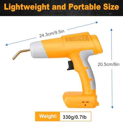 Cordless Plastic Welder Gun Compatible with Dewalt 20V Max Battery with 600PCs Hot Staples Plastic Welding Kit for Car Bumper and other plastic Repairing(No Battery)