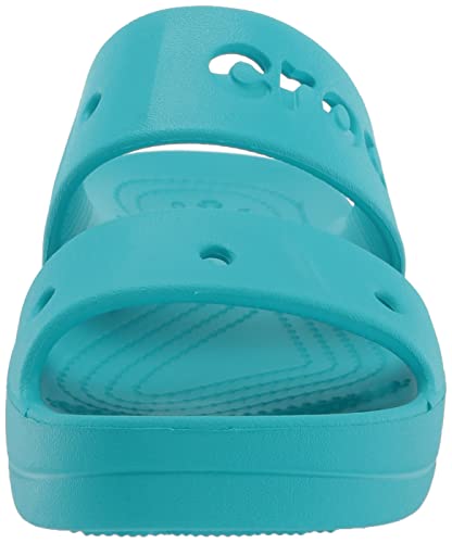Crocs Women's Baya Platform Sandals | Slides Women, Digital Aqua, 7 Women