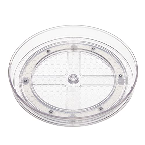 Amazon Basics Clear Rotating Lazy Susan Turntable Organizer for Condiments, 9-Inch, 2-Pack - size: 9" Diameter, 2-Pack