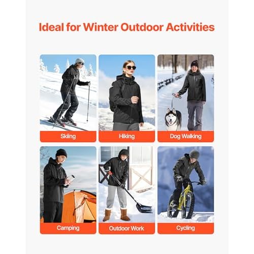 VEVOR Heated Jacket with 7.4V Battery Pack, Windproof and Waterproof Lightweight Heating Coat