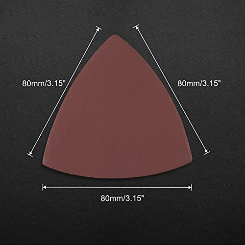 30 Pcs 3-1/8 Inch (80mm) Triangular Hook & Loop Oscillating Multitool Sanding Pads Triangle Sanding Pads 1200 Grit No Hole Triangle Sandpaper Detail Sander Sandpaper for Wood Metal Polishing