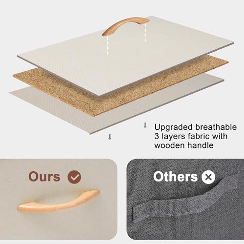 Crestlive Products Vertical Dresser Storage Tower - Sturdy Steel Frame, Wood Top, Easy Pull Fabric Bins, Wood Handles - Organizer Unit for Bedroom, Hallway, Entryway, Closets - 7 Drawers (Beige) - color: Beige, style: 7 Drawers