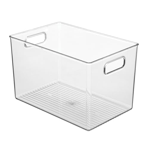 iDesign Large Clear Plastic Storage Bin for Bathroom or Vanity, Organizer for Hair Tools & Shampoo Bottles - style: Pack of 1