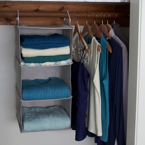 Household Essentials 3 Shelf Hanging Closet Organizer - color: Silver