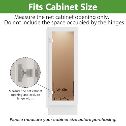 ROOMTEC Pull Out Spice Rack for Narrow Cabinet (5½" W X 21" D),2 Tier Slide Out Cabinet Organizer and Pull Out Shelves Under Cabinet Storage for Kitchen, Chrome - size: 5½" W x 21" D, 2 Tier
