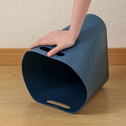 rejomiik Small Trash Can, Slim Garbage Can Plastic Waste Basket with Handles 3.5 Gallon Container Bin for Narrow Spaces Bathroom, Bedroom, Kitchen, Office at Home, 2 Pack Teal Blue - color: Teal Blue, size: 2 pack