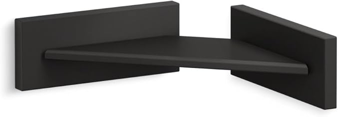 KOHLER K-23287-BL Square Foot Ledge, Premium Metal Construction, Corrosion Resistant, Shaving Ledge, Matte Black