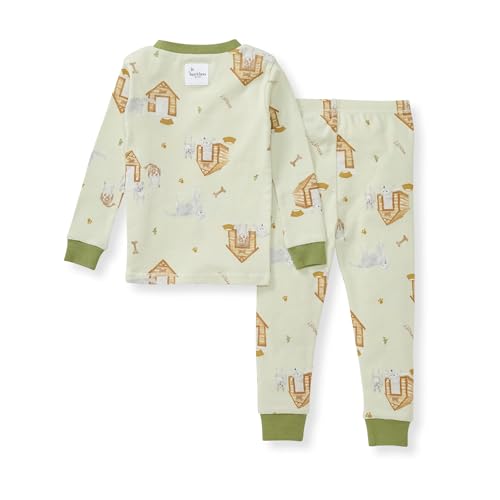 Burt's Bees Baby Baby Boy's Toddler Pajamas, Tee and Pant 2-Piece Pj Set, 100% Organic Cotton Soft Sleepwear, Dog House, 3 Toddler