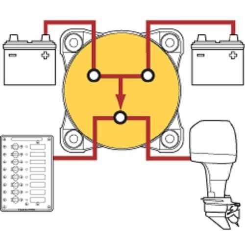 Blue Sea Systems 3003 Heavy Duty Battery Switch with Alternator Field Disconnect, 1-2-Off-Both, Beige