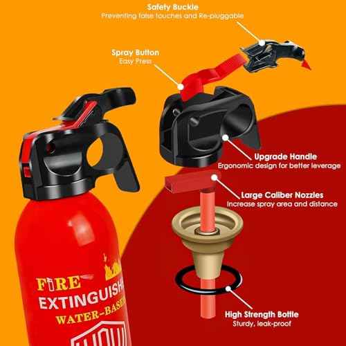 WPW 620ml Large Upgraded 8-in-1 Fire Extinguisher for Home with Wall Mount Portable Fire Extinguisher For Vehicle Car Boat Kitchen Emergency Supplies, Water-Based Solution For A, B, C, K Fire (2 Pack)