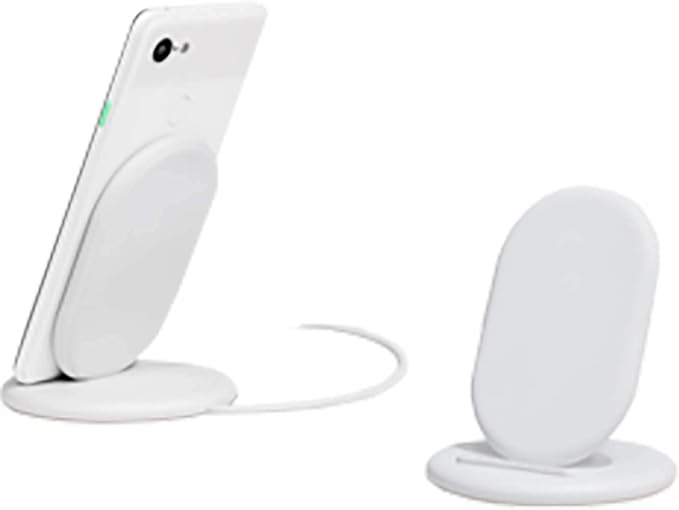 Google Stand Wireless Charger Qi-Certified, Fast Charging iPhone 12 Pro, 12 Pro Max, 12 mini, 12, iPhone 11 Pro, 11 Pro Max, 11, iPhone SE (2nd Generation)- Retail Packaging (White)