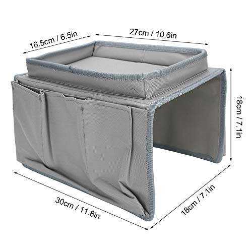 Shanrya Sofa Armrest Organizer Caddy, 4 Pockets Couch Armchair Caddy TV Gray
