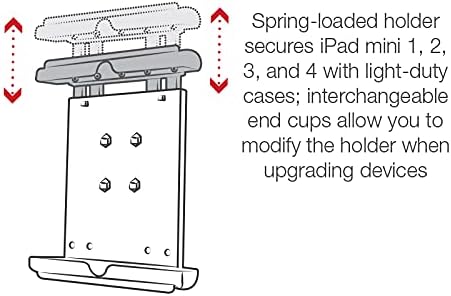 RAM MOUNTS Tab-Tite Tablet Holder for iPad mini and 8 Tablets | Spring-loaded cradle with AMPS compatibility for tablets with or without cases