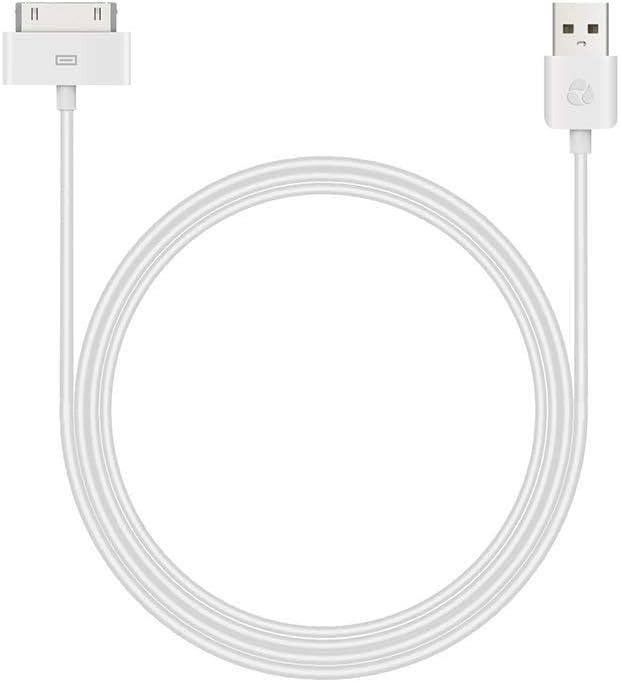 ESK Certified 6 Feet 30 Pin USB Charging Cable with 5W USB Power Adapter for iPhone 4/4s iPhone 3G/3GS iPad 1/2/3 iPod Touch 1/2/3/4 (2 Pack)