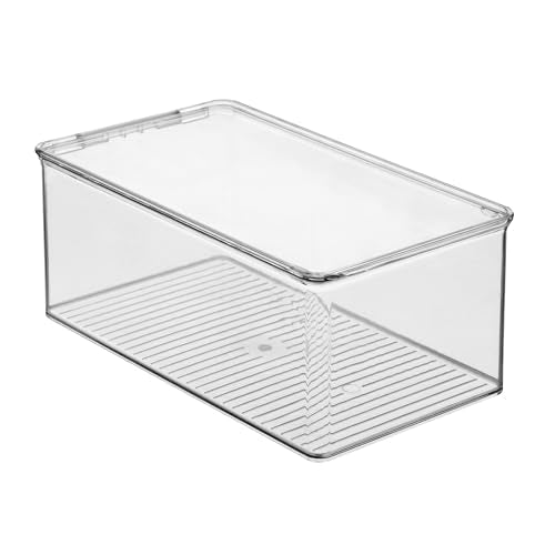 iDesign Stackable Shoe Box - Plastic Shoe Box with Hinged-Lid - Clear - Made in USA - style: Pack of 1