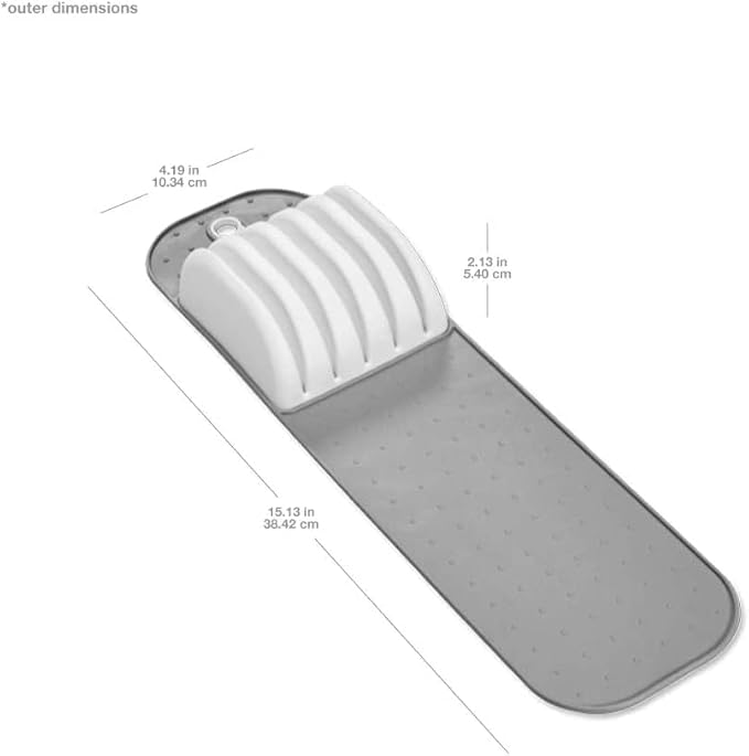 madesmart Classic In Drawer Knife Mat, 5 Knives, White
